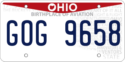 OH license plate GOG9658