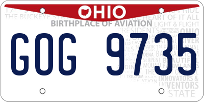OH license plate GOG9735