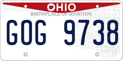 OH license plate GOG9738