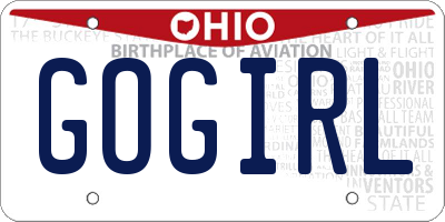 OH license plate GOGIRL