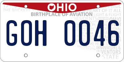 OH license plate GOH0046