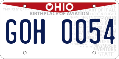 OH license plate GOH0054