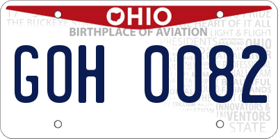 OH license plate GOH0082