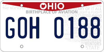OH license plate GOH0188