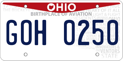 OH license plate GOH0250