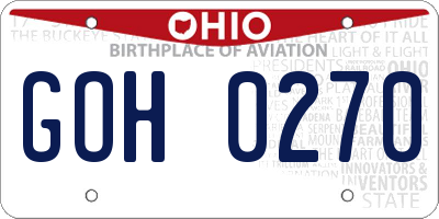 OH license plate GOH0270