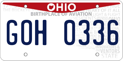 OH license plate GOH0336