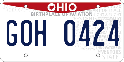 OH license plate GOH0424