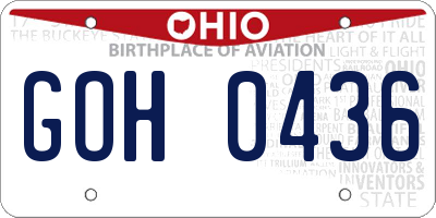 OH license plate GOH0436