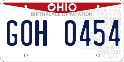 OH license plate GOH0454