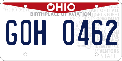 OH license plate GOH0462