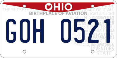 OH license plate GOH0521