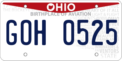 OH license plate GOH0525