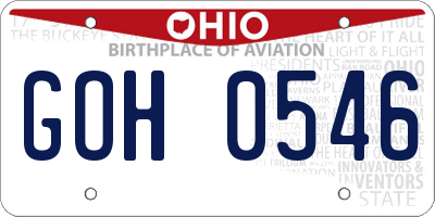 OH license plate GOH0546
