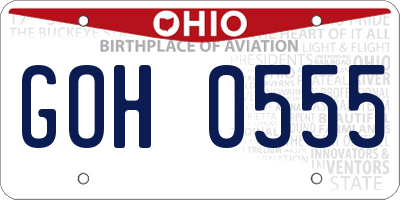 OH license plate GOH0555