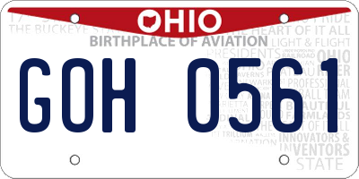 OH license plate GOH0561