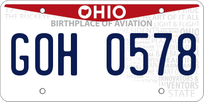 OH license plate GOH0578