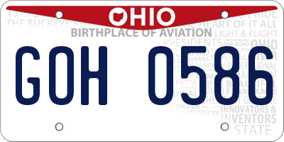 OH license plate GOH0586