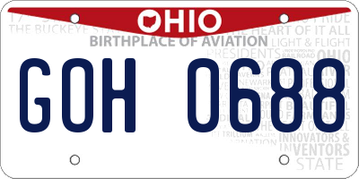 OH license plate GOH0688
