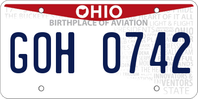 OH license plate GOH0742