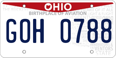OH license plate GOH0788
