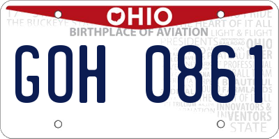 OH license plate GOH0861