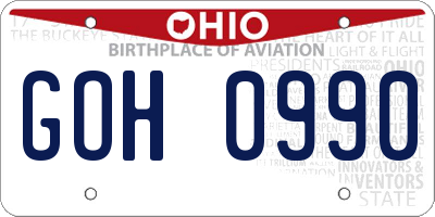 OH license plate GOH0990