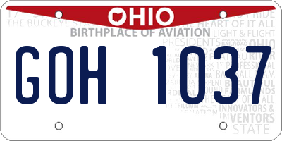 OH license plate GOH1037