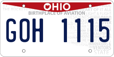 OH license plate GOH1115