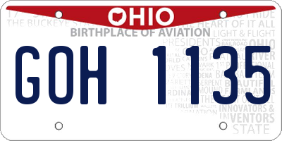 OH license plate GOH1135