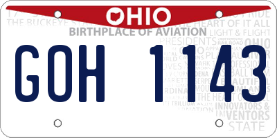 OH license plate GOH1143