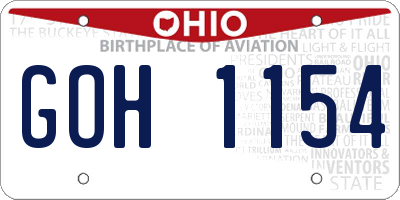 OH license plate GOH1154