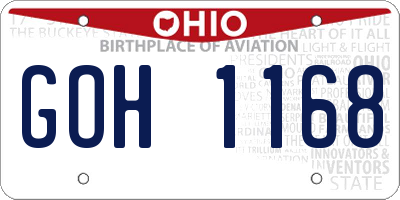 OH license plate GOH1168