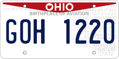 OH license plate GOH1220