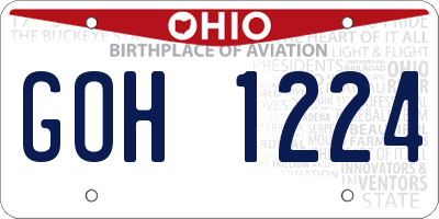 OH license plate GOH1224