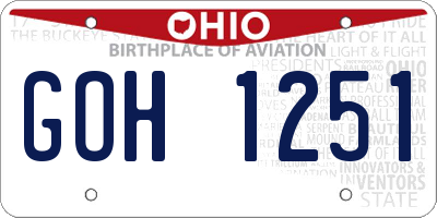 OH license plate GOH1251