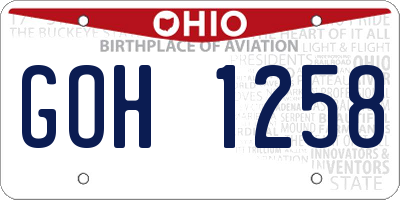 OH license plate GOH1258