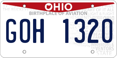 OH license plate GOH1320