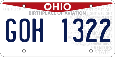OH license plate GOH1322
