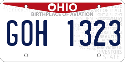 OH license plate GOH1323
