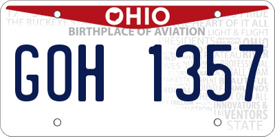 OH license plate GOH1357