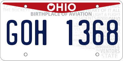 OH license plate GOH1368