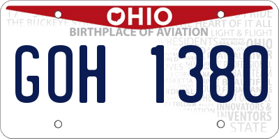 OH license plate GOH1380
