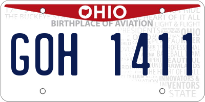OH license plate GOH1411