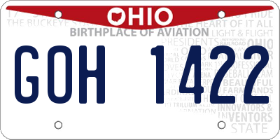 OH license plate GOH1422