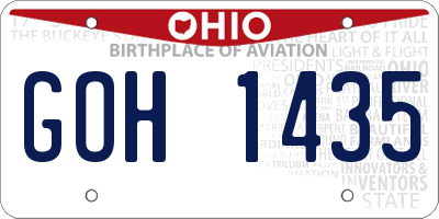 OH license plate GOH1435