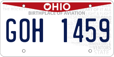 OH license plate GOH1459