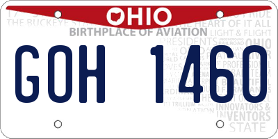 OH license plate GOH1460