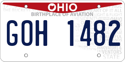 OH license plate GOH1482