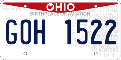 OH license plate GOH1522